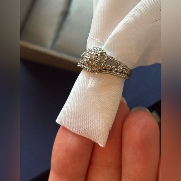 Peoples Jewellers Princess Diamond Double
Frame Set in Sterling Silver - Picture 9 of 11